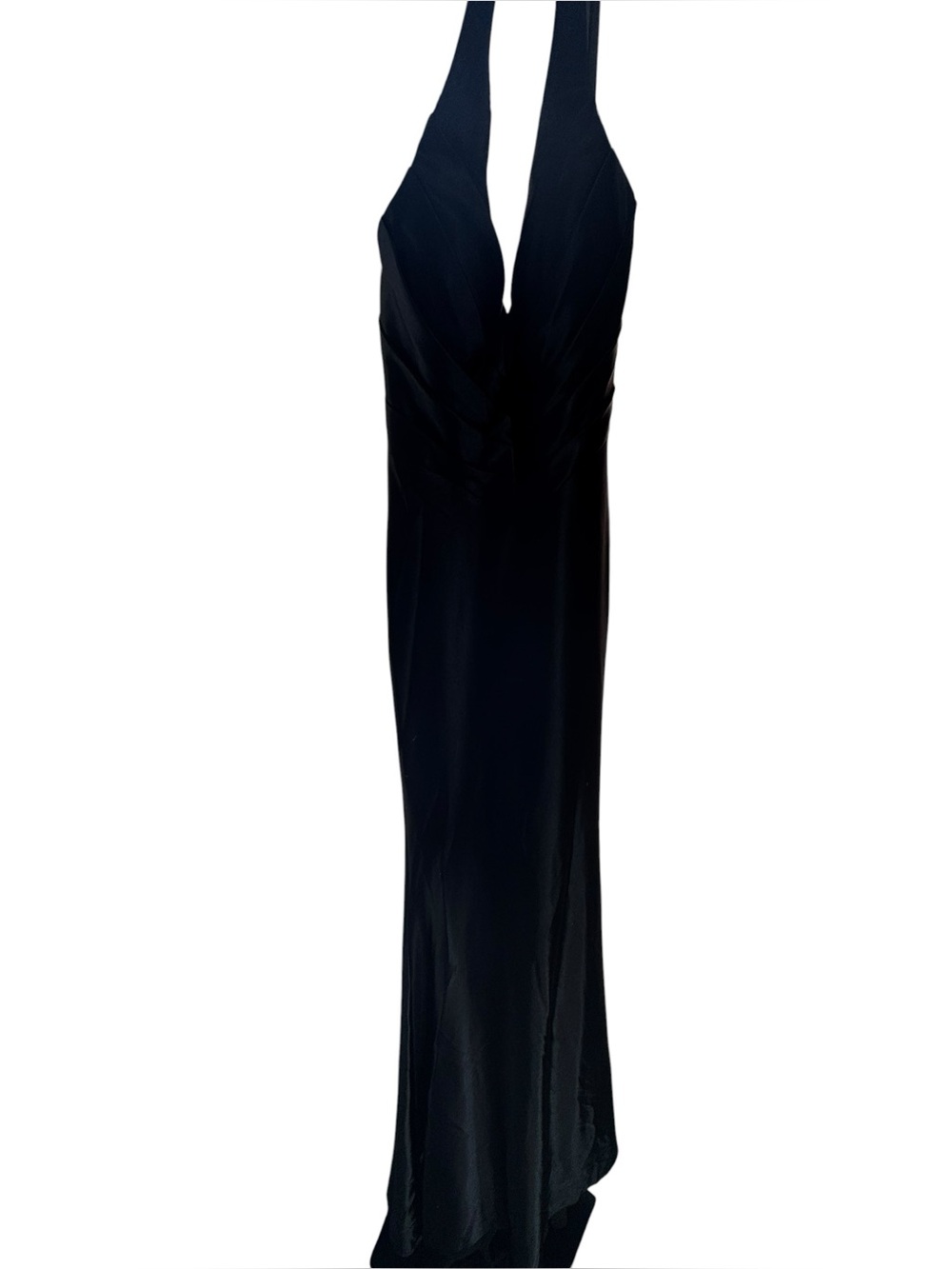 JOVANI Black Satin Halter Gown – Size 0 - Picture 7 of 7